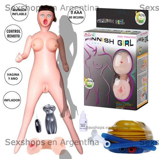 Muñeca inflable con vagina y ano de suave textura